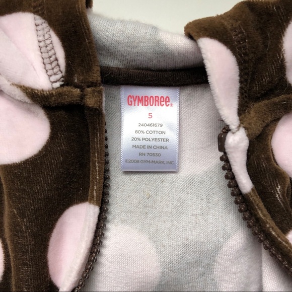 Gymboree Brown Polka Dot Zip-Front Hoody - Girls 5 - Picture 6 of 6